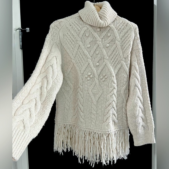 Zara cable knit sweater with fringe - Picture 5 of 6